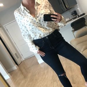 JCREW - LARGE BUTTON DOWN BLOUSE
